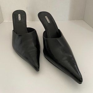 Vizzano Black Faux Leather Pointed Toe Mules size 38 4"Heels